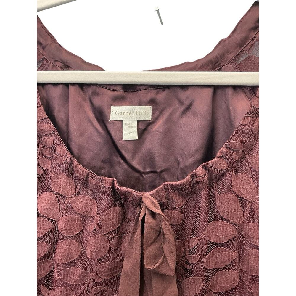 Garnet Hill Boheme Lace Dress Pullover Berry Women's 12 - Picture 8 of 16